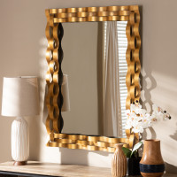 Baxton Studio RXW-8002 Arpina Modern and Contemporary Antique Gold Finished Rectangular Accent Wall Mirror